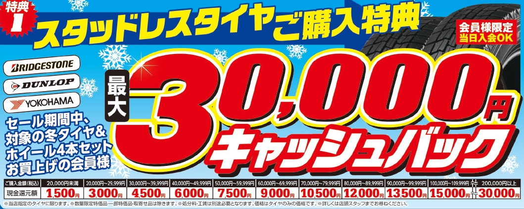 最大30,000円キャッシュバック